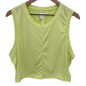Yogalicious Neon Green Open Back Crop Top Size XL